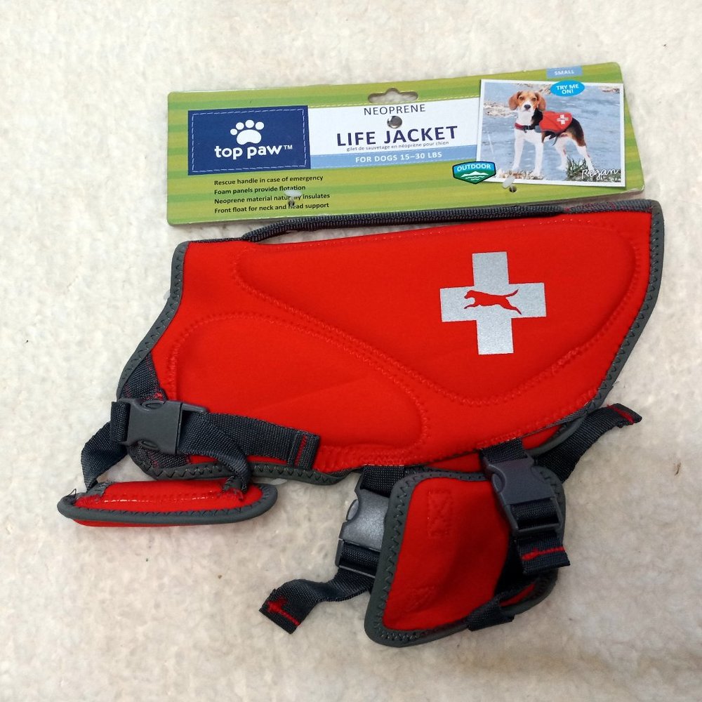Top Paw Neoprene Life Jacket for dogs 15-30 lbs Small nwt